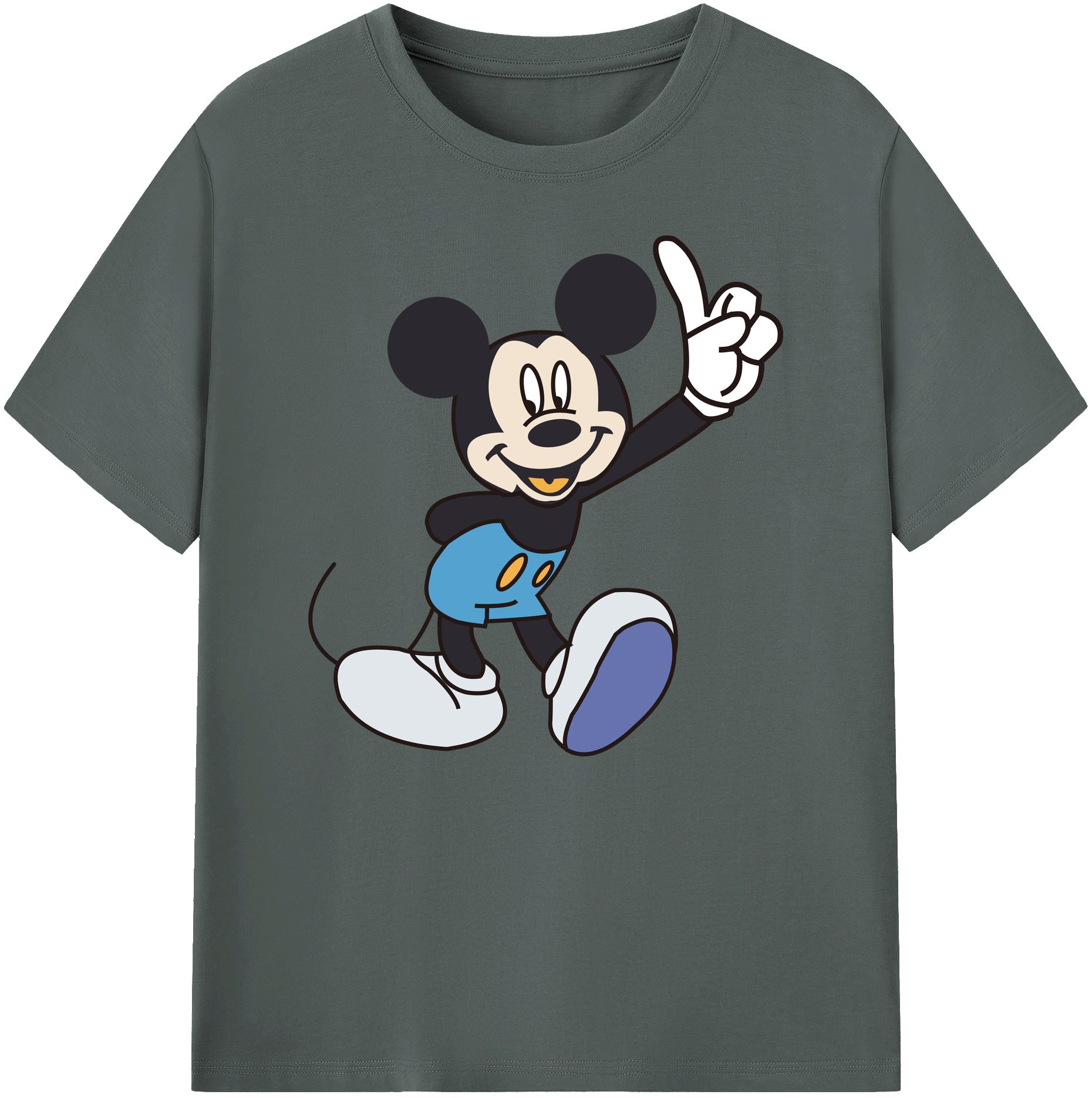 ミッキーマウス Mickey Mouse 綿100％ メンズ半袖Tシャツ｜肌触りやわらか＆通気性
